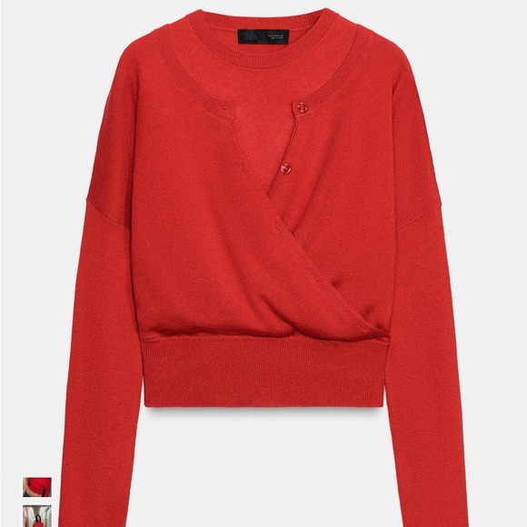 Zara Sweaters - Zara Double Layer Knit Cardigan